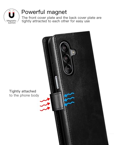 Feitenn for Samsung Galaxy A17 5G (6.7") Case Wallet 2026 with 4 Card Holders Kickstand, PU Flip Leather Magnetic Closure Folio Shockproof Protective Cover, Black - color: Black, size: Samsung Galaxy A17 5G