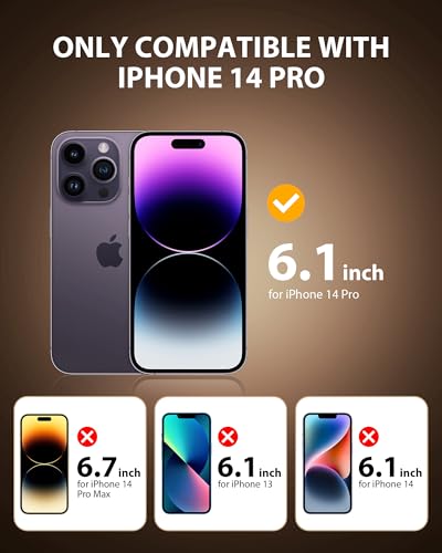 PDDKISS 2 Pack Privacy Screen Protector for iPhone 14 Pro - size: for iPhone 14 Pro - 6.1 inch