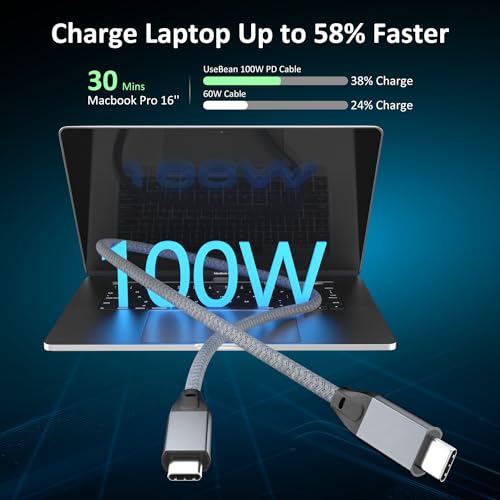USB C to USB C Cable 100W 3.3FT 2Pack, 4K Video USB C 3.2 Gen 2 Data Cable - color: Gray, size: 3.3FT(2PACK)