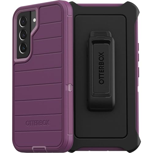 OtterBox Defender Series Case for Samsung Galaxy S22 (Only) - Holster Clip Included - Microbial Defense Protection - Non-Retail Packaging - Happy Purple - color: Happy Purple