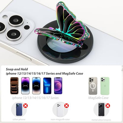 [2026 All-New] for MagSafe Butterfly Phone Grip, Glitter Black - color: Glitter Black