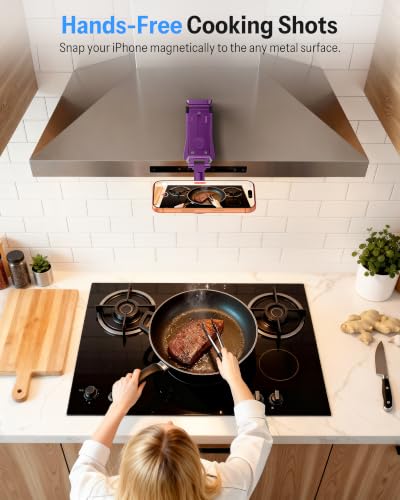 OMOTON TP02-Pro 5 in 1 Magnetic Phone Holder for Vlogging Essentials Purple - color: Purple