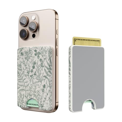 Casely MagWallet | Sage Garden | Green Floral | Slim Wallet Card Holder | Compatible with MagSafe | Soft-Touch Hard Silicone | Holds Up to 3 Cards - color: Sage Garden | Green Floral
