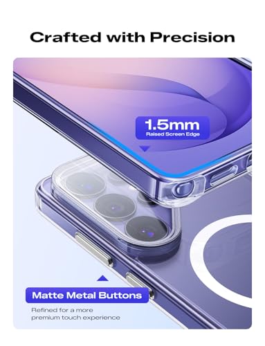 MAGIC JOHN Magnetic for Samsung Galaxy S26 Ultra Case with Stand, Fit for MagSafe, Phone Case for Samsung S26 Ultra, Clear Case with Camera Cover [Mil-Grade Protection] [Anti-Yellowing] Slim, Clear