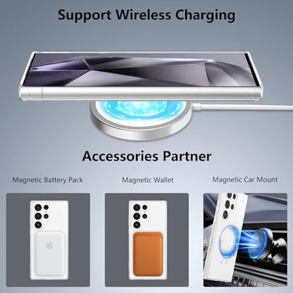 RALEAVO for Samsung Galaxy S25 Ultra Case Clear Magnetic Phone Case [Compatible with MagSafe] Slim Transparent Acrylic Hard Back Military Drop Protection Phone Cover,Clear - color: Magnetic & Clear, size: S25 Ultra
