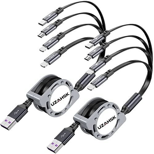 4 in 1 Multi Charging Cable, Retractable Multi Fast Charger Cable - size: 4 IN 1:2PACK