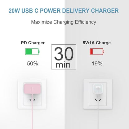 iPhone 17 16 15 Charger Fast Charging 3 Pack USB C Charger Block - color: Pink, size: 6FT