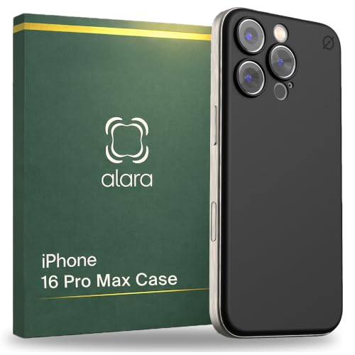 ALARA Snap On Case for iPhone 16 Pro Max Magsafe Case Ultra-Thin, Black | 50% Stronger for Magsafe, Barely There Case with Raised Bezel Camera Lip, Soft Microfibre Lining, Scratchproof - color: Black, size: iPhone 16 Pro Max