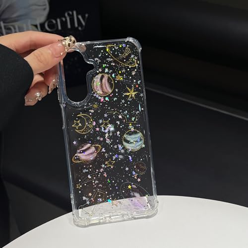 for Samsung Galaxy S26 Case, Bling Shockproof Cute Clear Butterfly Women Girly Flexible TPU Stars Sparkle Glitter Anti-Scratch Protective Phone Cover for Samsung Galaxy S26, Clear - size: for Samsung Galaxy S26