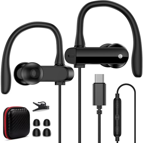 USB C Earbuds Wired Over Ear Headphones for iPhone 18 Pro Max 17 16 - color: Black