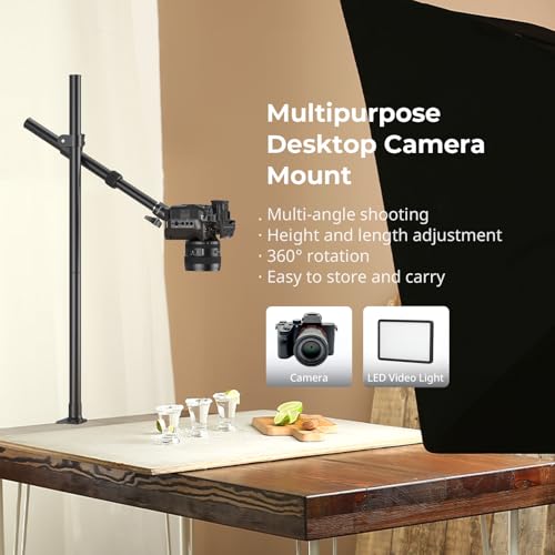 SMALLRIG Camera Desk Mount, Overhead Camera Arm Stand for Desk