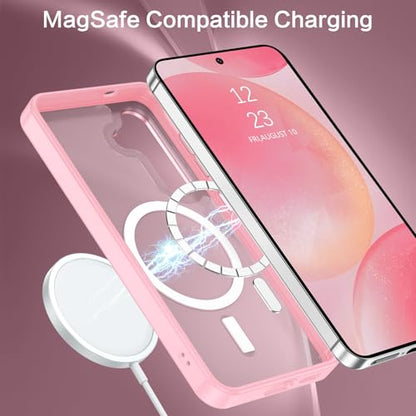 BENTOBEN Magnetic for Samsung Galaxy S24 Plus Case [Compatible with Magsafe] Translucent Matte Slim Thin Shockproof Anti-Yellow Women Men Protective Phone Cover for Galaxy S24 Plus 6.7", Tender Pink - color: Tender Pink