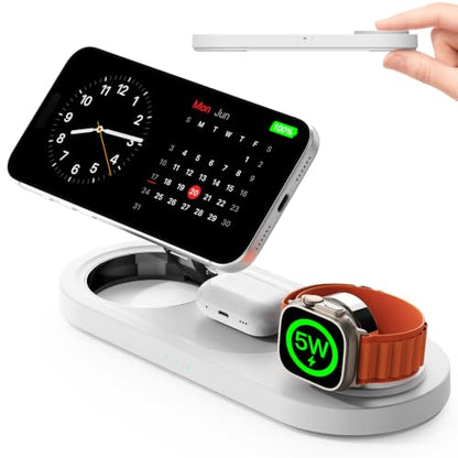 Foldable 3 in 1 Wireless Charging Station for Apple Magsafe Charger Stand