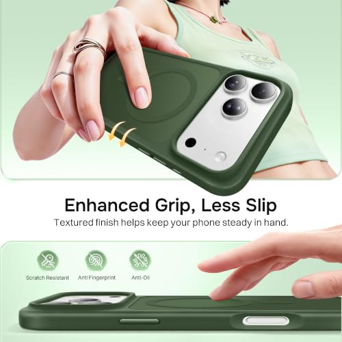 Magnetic for iPhone 17 Pro Case, Compatible with MagSafe, [Military Grade Drop Protection] Translucent Matte Shockproof Protective Anti-Fingerprint Phone Case, 6.3", Green - color: Green, size: Iphone 17 Pro