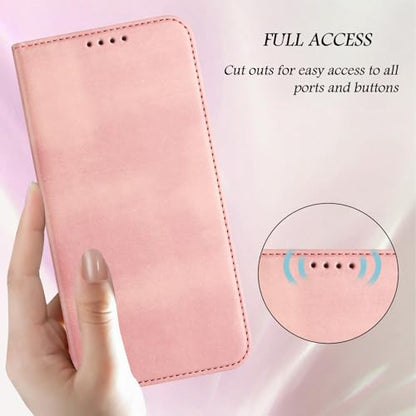 Phone Case Leather Compatible with Galaxy A10E Card Holder, Women Men Leather Case Protection Shockproof Magnetic Flip Folio Cover RFID Blocking Wallet Leather Compatible with Samsung Galaxy A20E/A10E - color: Pink