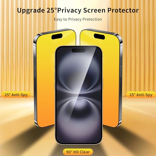 2 Pack for iPhone 16 Plus Privacy Screen Protector (Gold)