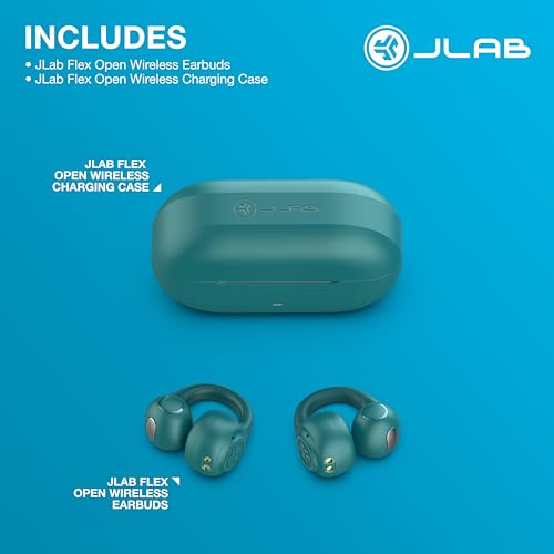 JLab, Flex, Open Ear Earbuds, Clip On True Wireless Bluetooth Earbuds, Teal - color: Teal