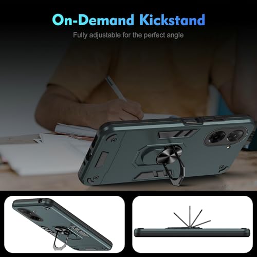 Compatible with Xiaomi Redmi A5 4G Case, Scratch Resistant Magnetism Kickstand for Poco C71 Phone Case Green - color: HY-GZS-green, size: Xiaomi Redmi A5 4G / POCO C71