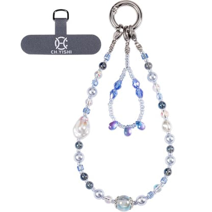Handmade Beaded Charm Cell Phone Camera Lanyard, Wrist Strap with Tether Tab,Phone Chain String, Keychain Wallet Decor - style: Mermaid