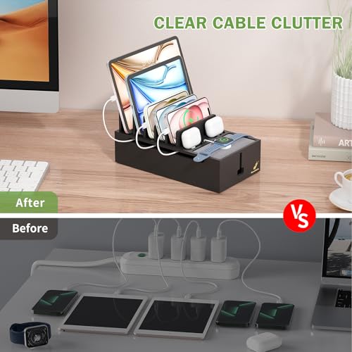 Pezin & Hulin Bamboo Cable Management Box, No Power Adapter -Black - color: Black