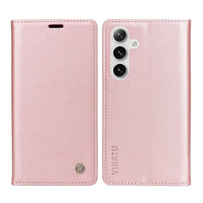 Compatible with Samsung Galaxy S24 Wallet Case PU Leather Flip Folio Case with Card Holder Magnetic Closure Shockproof Protective Phone Cover Rose Gold - color: Rose Gold, size: Samsung S24