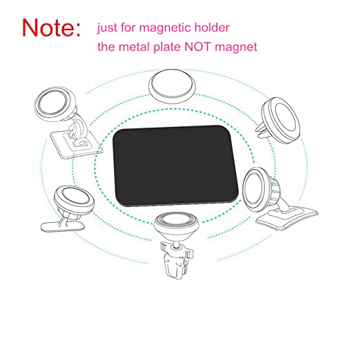 Replacement Metal Plates Set for Magnetic Car Phone Holders, Wall & Air Vent Mounts, Cases, Magnets. Kit of 8 Black Round Iron Discs Without Holes. 3M Adhesive Backing. Matte Steel Sheets 8 Pack - color: Round / 8 Pack