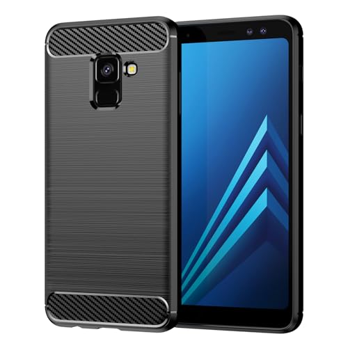 Case for Samsung A8 2018 Galaxy A8 2018 Carbon Fiber Phone Case Soft TPU Anti-Slip Durable Lightweight Protective Phone Cover for Samsung Galaxy A8 2018,Black - color: Black Striped, size: For Samsung Galaxy A8 2018