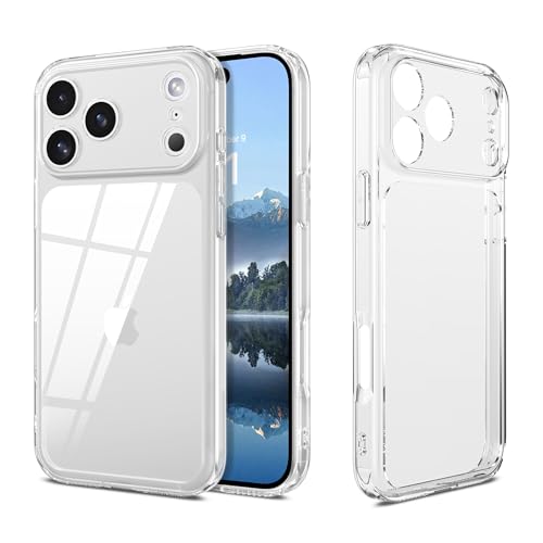 YINLAI for iPhone 17 Pro Case, Crystal Transparent Anti-Yellowing Upgraded Full Camera Protection Supports Wireless Charging Slim Shockproof Protective Phone Cover 6.3-Inch (Clear) - color: Clear, size: iPhone 17 Pro 6.3"