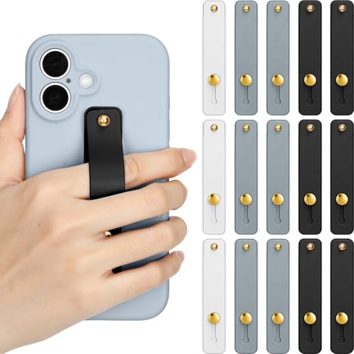 Weewooday 15 Pcs Phone Grip Strap Telescopic Finger Strap Stand,Neutral - color: Neutral