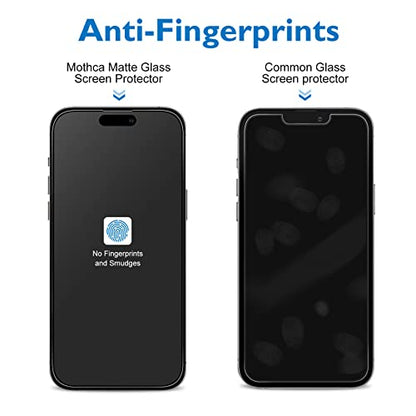 Mothca Matte Glass Screen Protector for iPhone 14 Pro Max Anti-Glare & Anti-Fingerprint Tempered Clear Film Case Friendly Easy to Install Bubble Free 6.7inch Smooth as Silk - size: iPhone 14 Pro Max-6.7 Inch