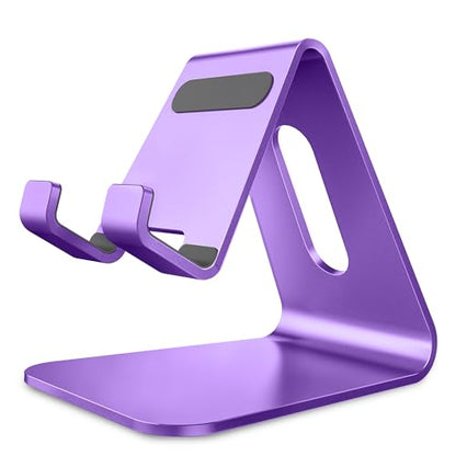 CreaDream Phone Stand Holder, Aluminum Phone Stand for Desk - color: Dark Purple