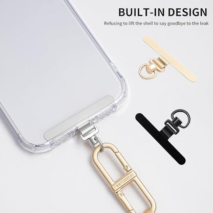 Phone Tether Tab, 360° Rotation Ultra-thin 0.2mm Bending Design Universal Stainless Steel Phone Lanyard Tab Without Adhesive,Metal Phone Lanyard Replacement Patch for Cell Phone (Silver) - color: F