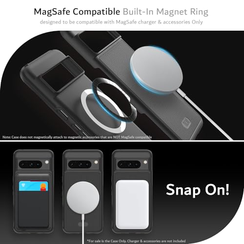 TUDIA MergeGrip [Magsafe Compatible] Designed for Google Pixel 8 Pro Case (2023) - Dual Layer [Military Grade] Shockproof Slim Rugged Tough Heavy Duty Phone Cases - Matte Black - color: Matte Black, size: Magnetic Pixel 8 Pro