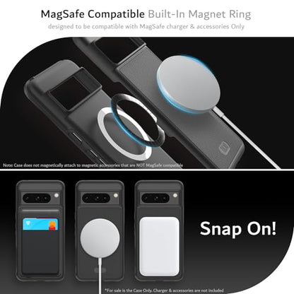TUDIA MergeGrip [Magsafe Compatible] Designed for Google Pixel 8 Pro Case (2023) - Dual Layer [Military Grade] Shockproof Slim Rugged Tough Heavy Duty Phone Cases - Matte Black - color: Matte Black, size: Magnetic Pixel 8 Pro
