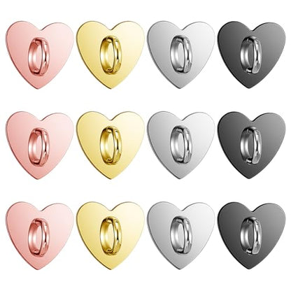 12Pcs Cell Phone Ring Holder,Heart Shaped Phone Finger Ring,4 Color