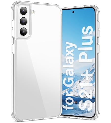 Vakoo Case for Samsung Galaxy S21+ Plus 5G | Clear Anti-Yellowing, Hard Back, Military-Grade Drop Protection, Supports Wireless Charging - Transparent - color: Transparent, size: S21+ Plus