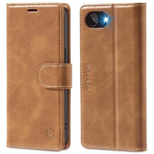 FLIPALM Card Holder Wallet Case for iphone 17e, Grayish-brown | Card Holder, RFID Blocking, PU Leather Folio Flip, Kickstand, Protective Shockproof Cover - color: Grayish-brown