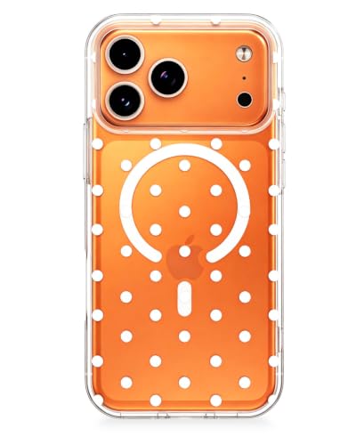 Feams for iPhone 17 Pro Max Case [Compatible with Magsafe] Slim Shockproof Protective Clear Phone Cover for iPhone 17 Pro Max 6.9" Women Girls, White Polka Dot - color: White Polka Dot, size: for iPhone 17 Pro Max (6.9 Inch)