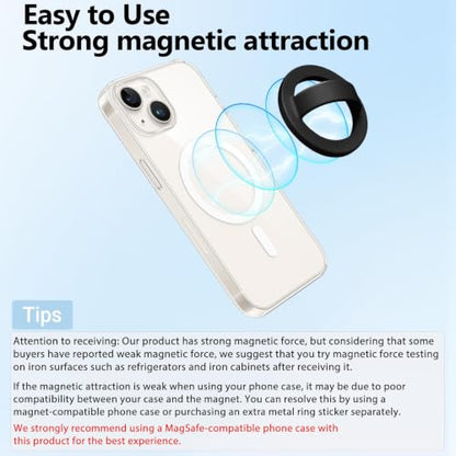 Magnetic Silicone Ring Grip Phone Holder, Rotating Finger Loop Ring Grip Holder, Soft and Portable, Strong Magnetic Attraction, Compatible with Magsafe Phone Case (Light Pink) - color: Light Pink