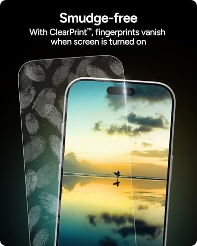 ZAGG Glass Elite Screen Protector for iPhone 17 Pro Max - 5X Stronger Tempered Glass, ClearPrint Technology for Smudge Free Clarity, Smooth Feel, Full Coverage, InvisibleShield, Easy Two-Step Installation - size: iPhone 17 Pro Max, style: Glass Elite