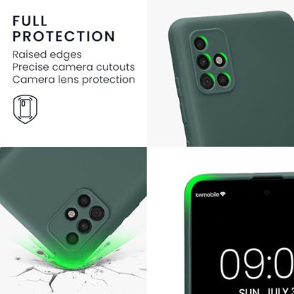 kwmobile Case Compatible with Samsung Galaxy A51 Case - Protective Slim TPU Phone Cover - Soft Matte Finish - Blue Green - color: blue green, size: Galaxy A51