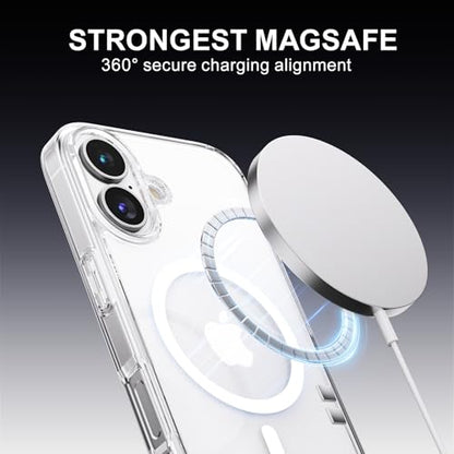 PAUL B for 2025 iPhone 17 Case (Compatible with MagSafe) Military Grade Drop Protection(Drop Tested up to 13FT) Anti Yellowing | Magnetic Rugged Shockproof Phone Cover (Clear, iPhone 17) - color: Clear, size: iPhone 17