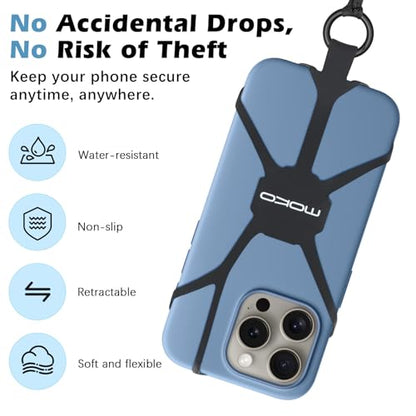 MoKo Retractable Anti-theft Phone Tether Phone Strap with Silicone Sleeve