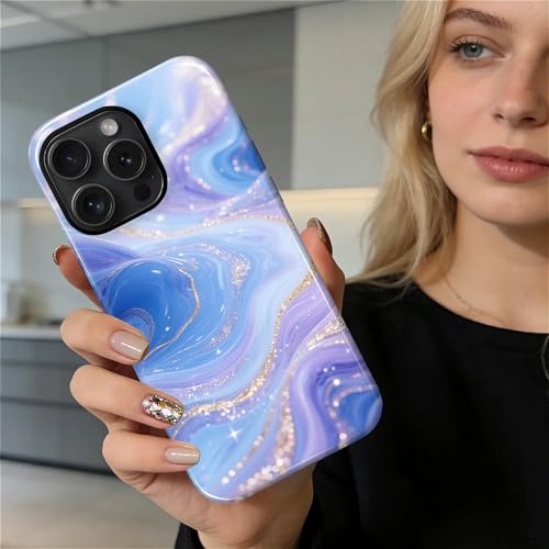 Case for iPhone 15 Pro, Shockproof Hybrid Protective Phone Case, Dual-Layer Drop Protection Anti-Scratch, Blue Purple Fluid - color: Blue Purple Fluid, size: iPhone 15 Pro