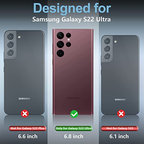 SPIDERCASE Designed for Samsung Galaxy S22 Ultra Case 6.8", Blue/Clear | [IP68 Waterproof] [Built-in Screen Protector] Full Sealed Protection Heavy Duty Shockproof Case - color: Blue