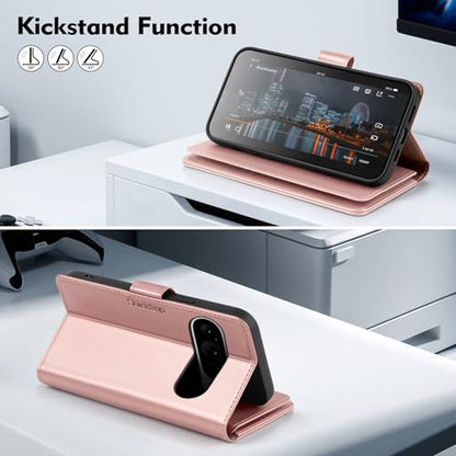 Shieldtop Compatible with Google Pixel 10 5G Wallet Case with Card Holder,Women Men RFID Blocking PU Leather Flip TPU Protective Cover Credit Card Slots,Phone Case for Pixel 10 Pro 6.3",Rose Gold - color: Rose Gold, size: Pixel 10 6.3"/10 Pro - 6.3"