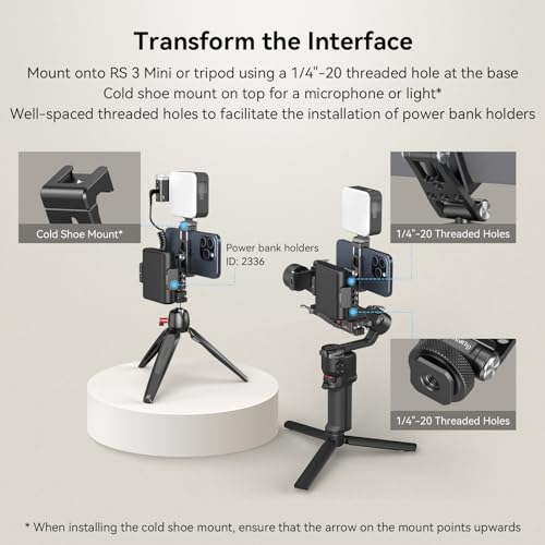 SMALLRIG Metal Phone Holder Support with Cold Shoe Mount, Universal Smartphone Adapter Support Free Adjustment Joints, Phone Tripod Mount for iPhone 17/16/15, for Samsung Galaxy etc-4382 - style: Cold Shoe Interface