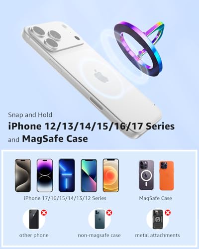 SUPERONE for MagSafe Phone Grip,Magnetic Phone Ring Holder and Stand - color: Colorful
