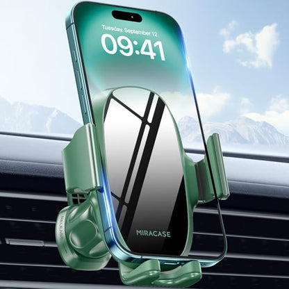 miracase Upgraded-2nd Generation Universal Phone Holders for Your Car, Hands Free Air Vent Car Phone Holder Mount Compatible with iPhone 16/15/14/13/12/11 Series and All Phones - style: Green