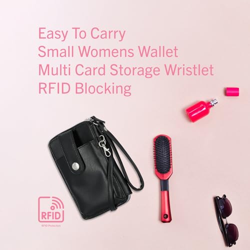 Mundi Jacqui RFID Crossbody Wallet for Women, Vegan Leather Small Travel Handbag with Phone Holder, Compact Organizer with Card Slots and Removable Strap, Vacation Purse in (Red) - color: (Red)